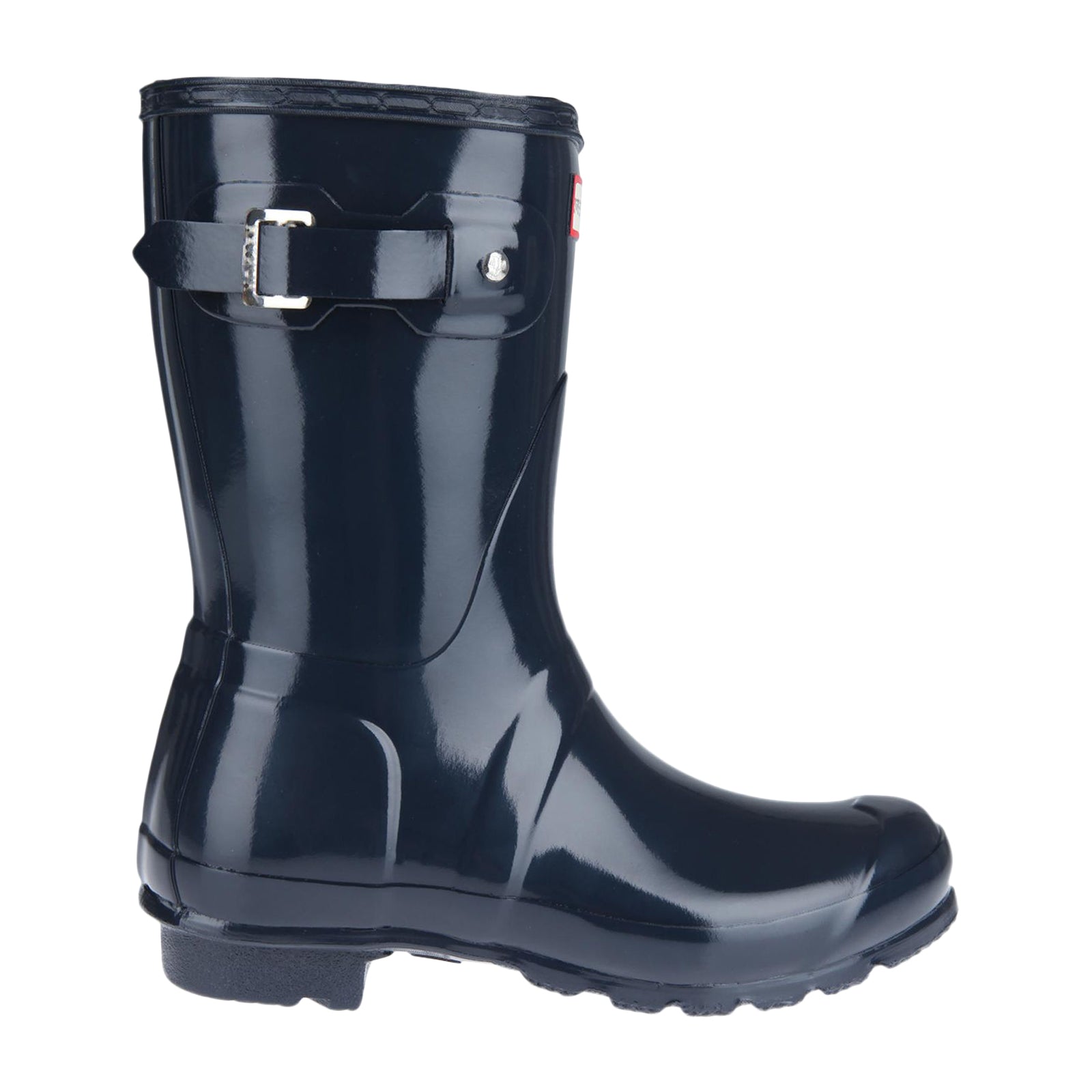 Hunter Original Short Gloss Rubber Womens Boots#color_navy