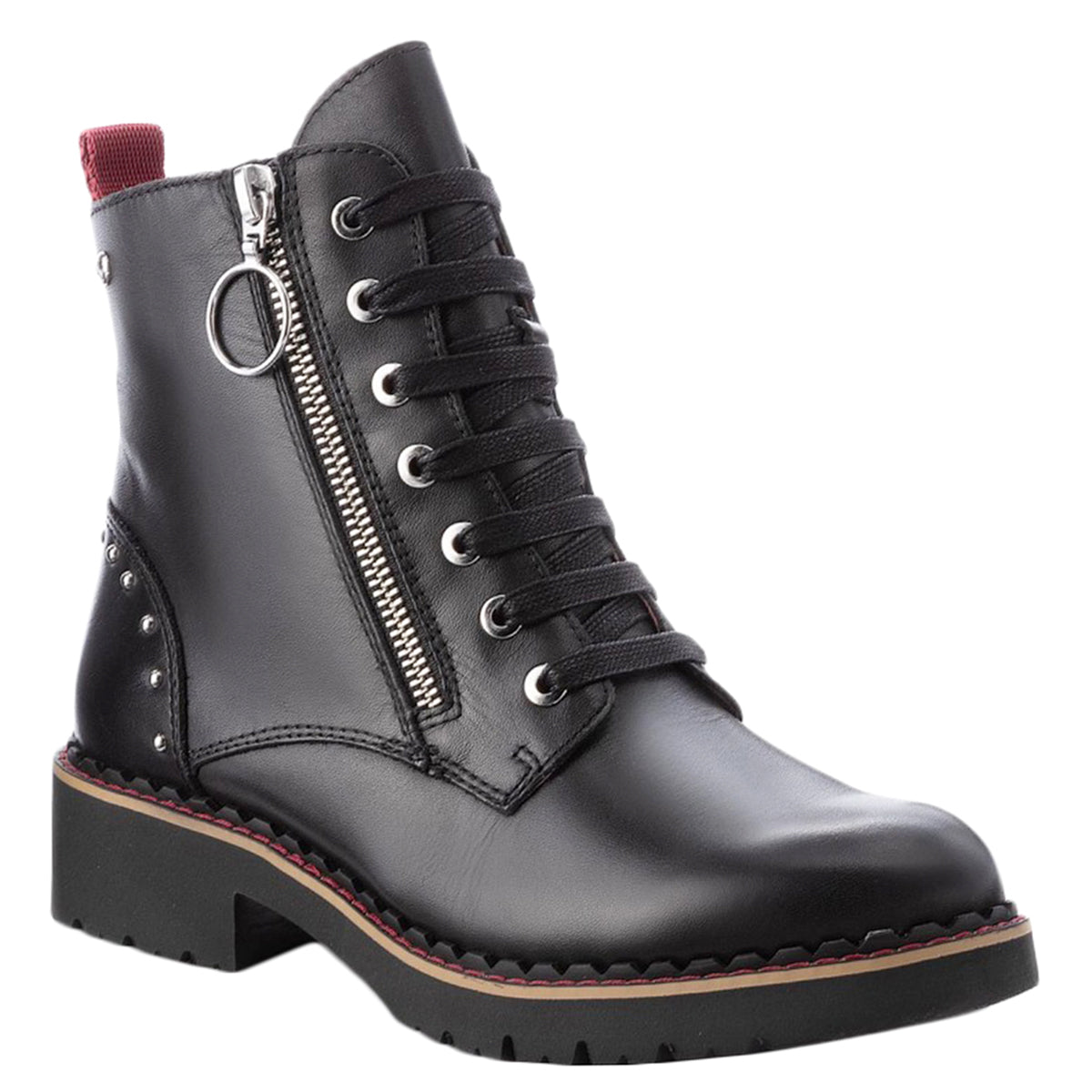 Pikolinos Vicar Leather Womens Boots#color_black