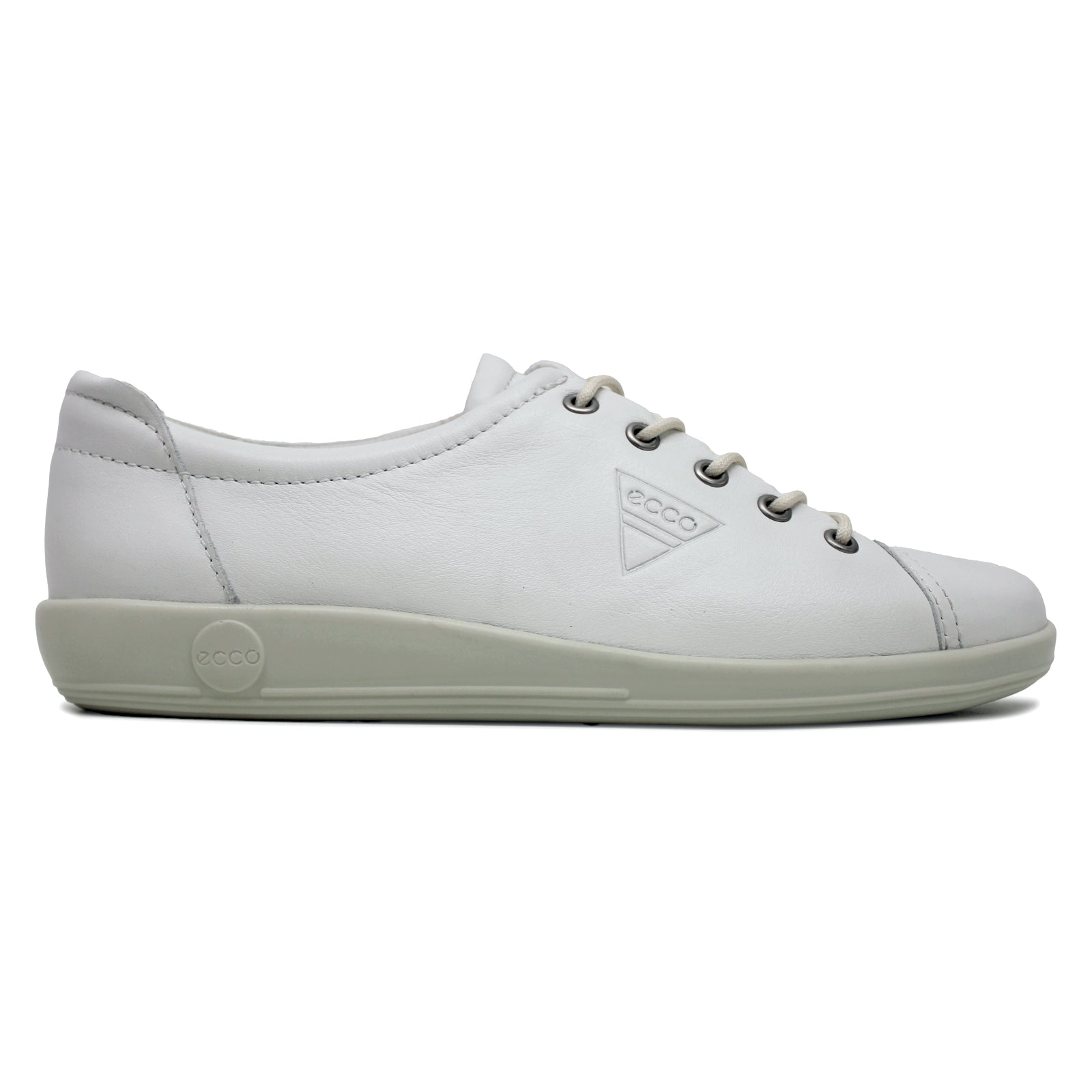 Ecco Soft 2.0 Leather Womens Trainers#color_white