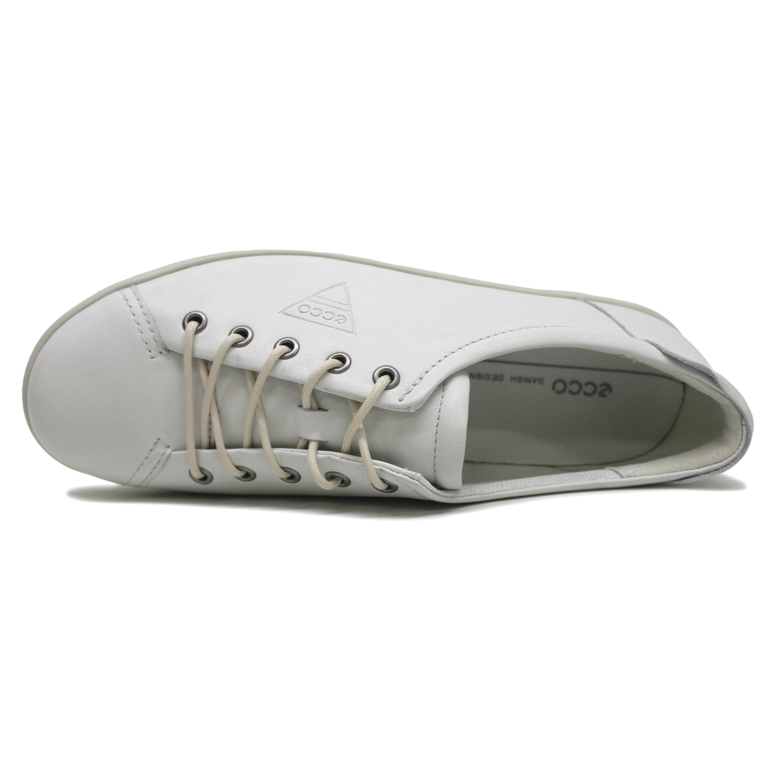 Ecco Soft 2.0 Leather Womens Trainers#color_white