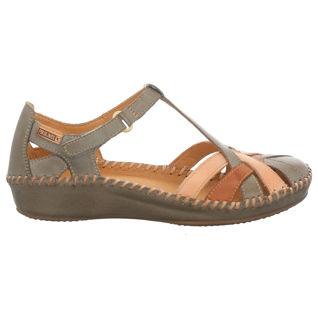 Pikolinos Puerto Vallarta 655-0732C5 Leather Womens Sandals#color_sage