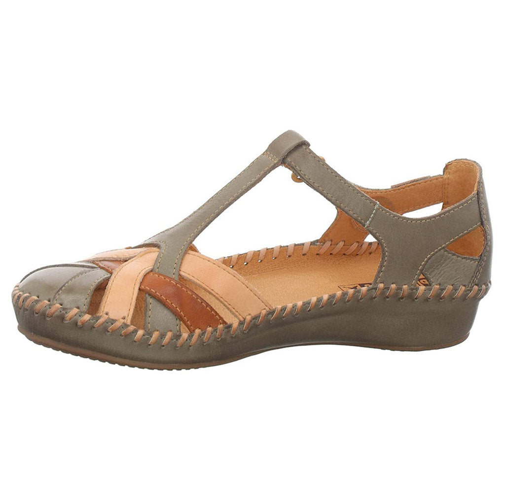 Pikolinos Puerto Vallarta 655-0732C5 Leather Womens Sandals#color_sage
