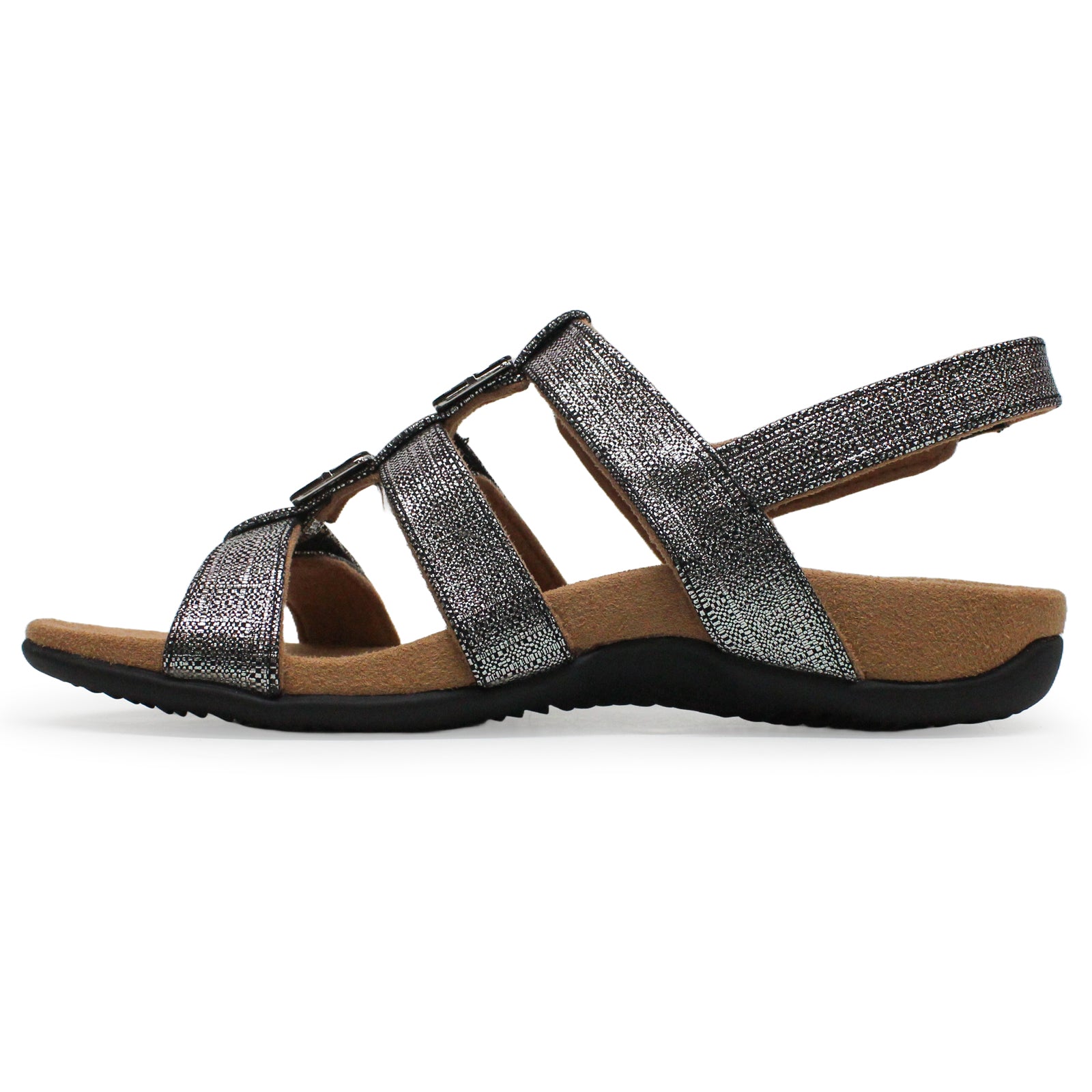 Vionic Rest Amber Synthetic Womens Sandals#color_black metallic