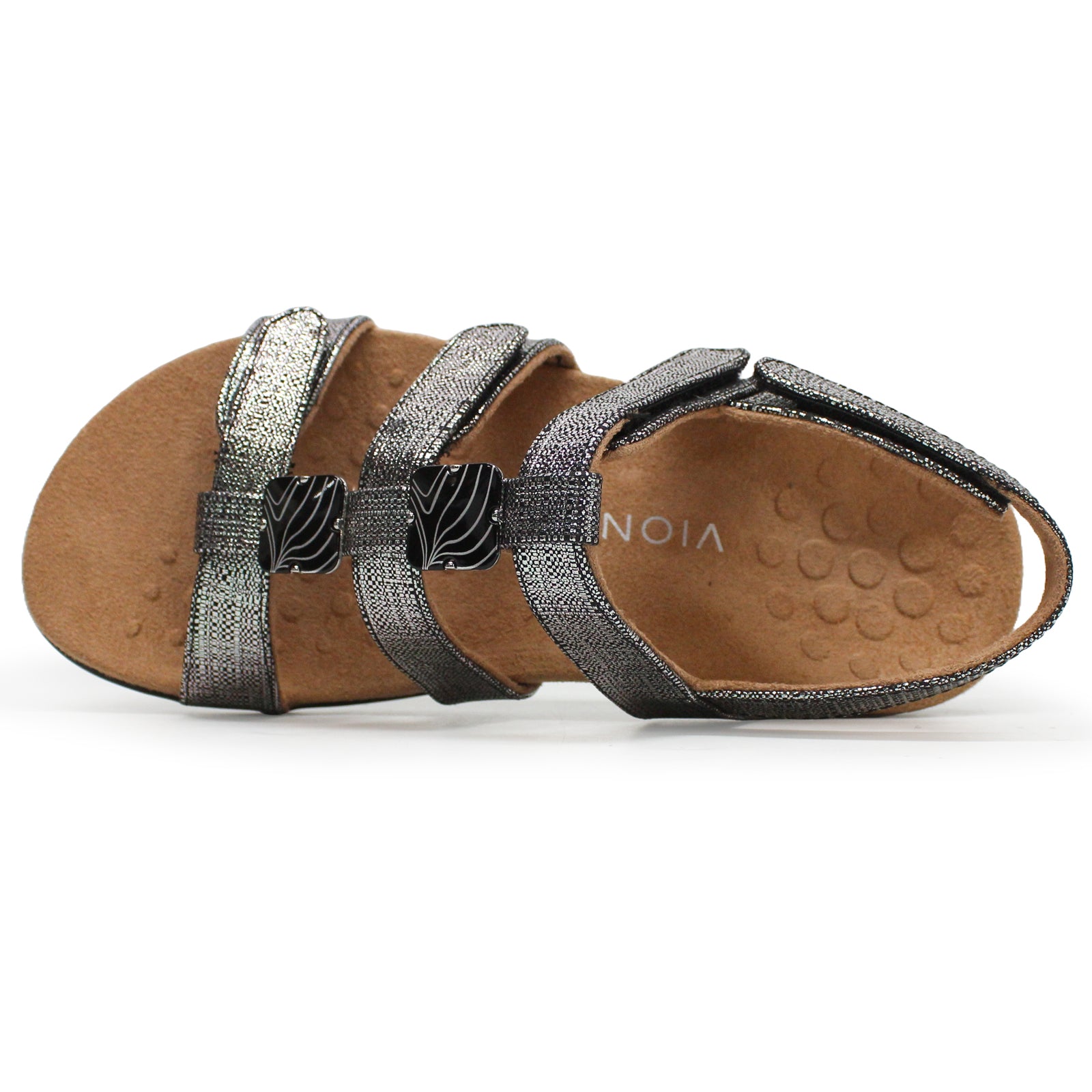 Vionic Rest Amber Synthetic Womens Sandals#color_black metallic