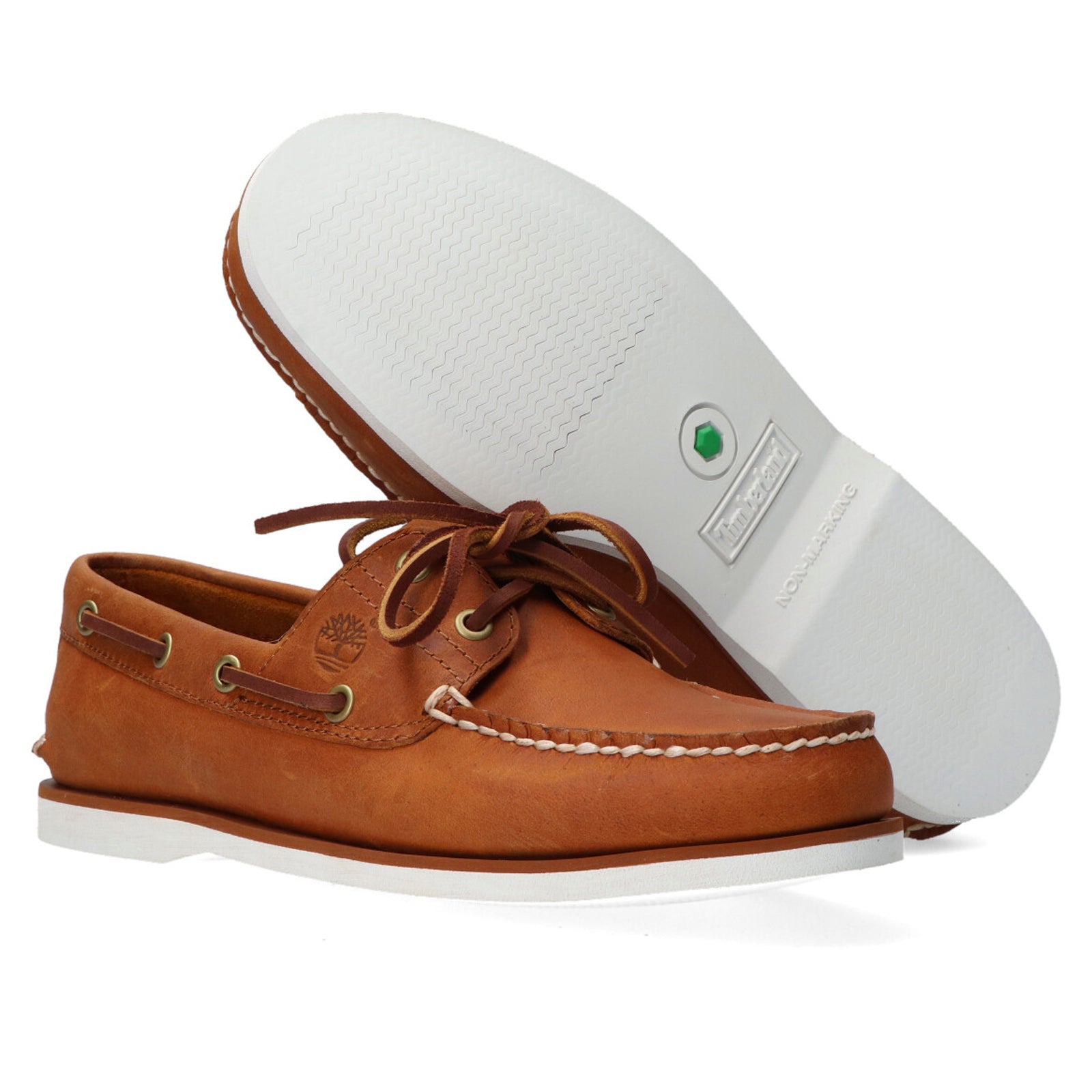 Timberland Classic Boat 2 Eye Leather Mens Shoes#color_orange