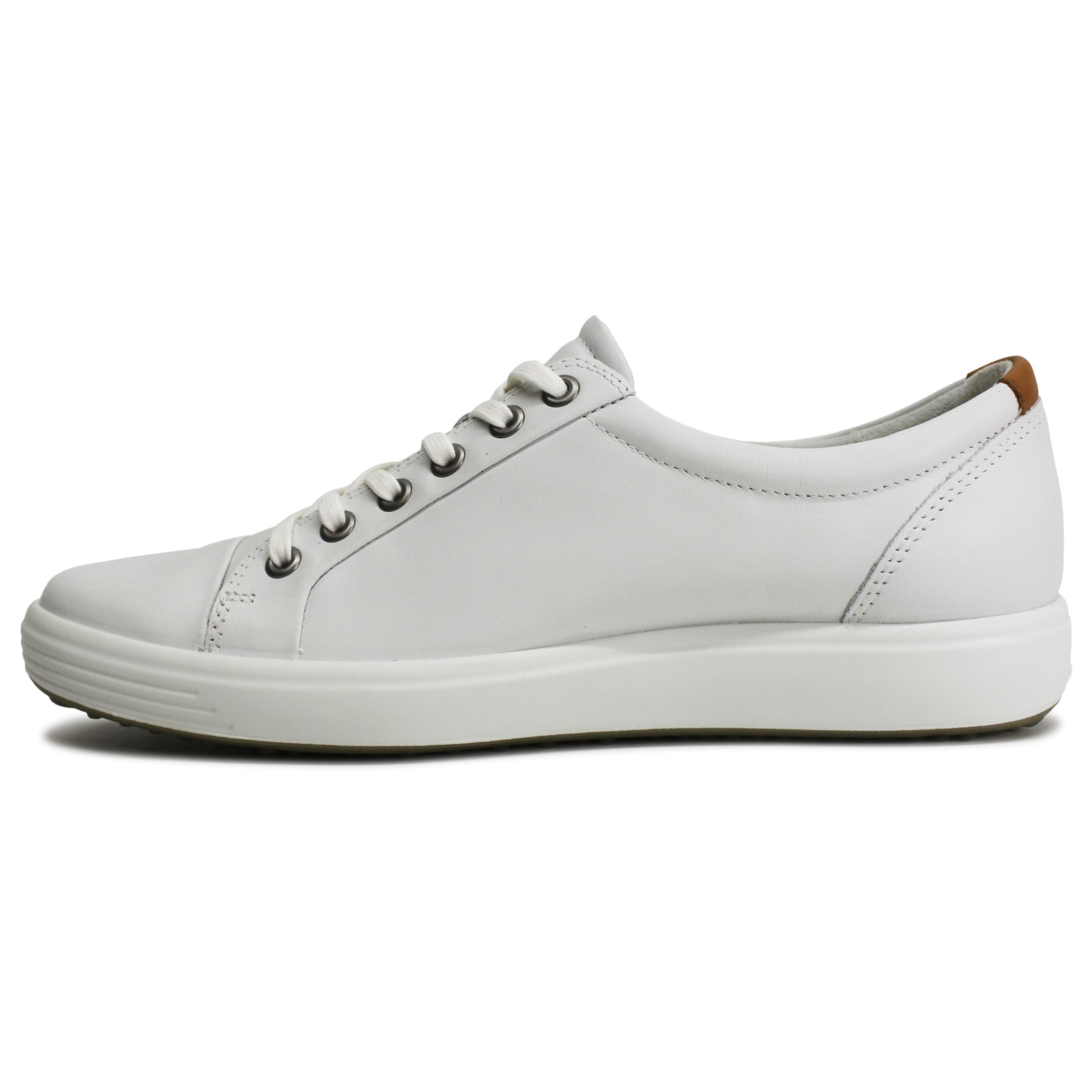 Ecco Soft 7 430003 Leather Womens Trainers#color_white
