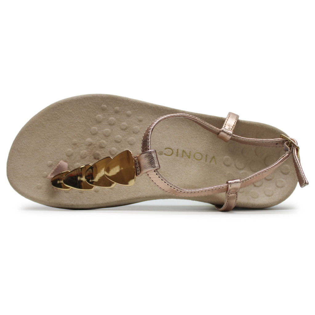 Vionic Womens Sandals Rest Miami Toe-Post Ankle-Strap Leather - UK 5