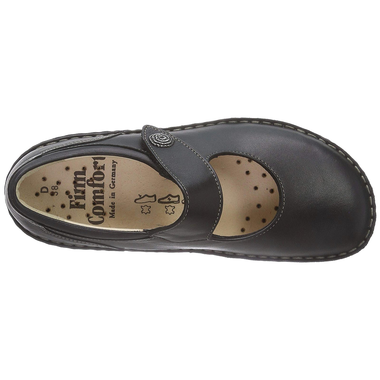 Finn Comfort Laval Leather Womens Shoes#color_black