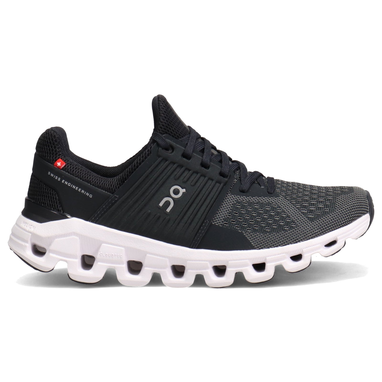 On Running Cloudswift Textile Synthetic Womens Trainers#color_black rock
