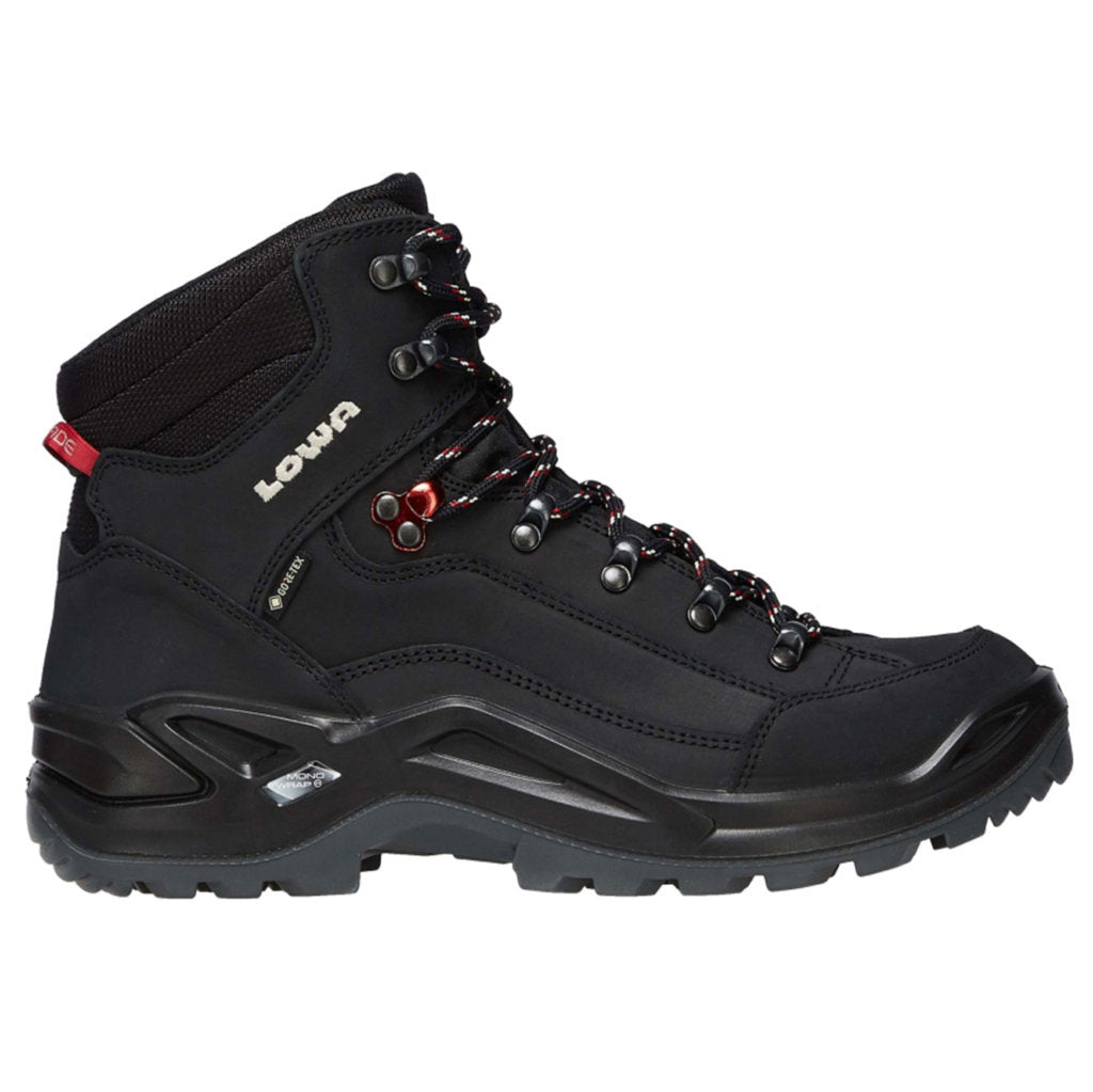 Lowa Renegade GTX Mid Nubuck Mens Boots#color_black ruby red