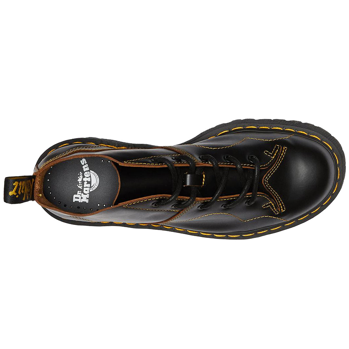 Dr. Martens Church Quad Vintage Leather Unisex Ankle Black Boots