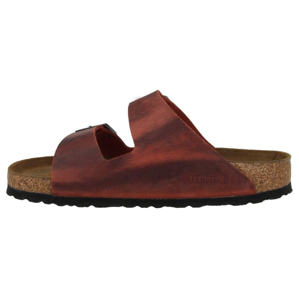 Birkenstock Arizona BS Waxy Leather Unisex Sandals#color_earth red