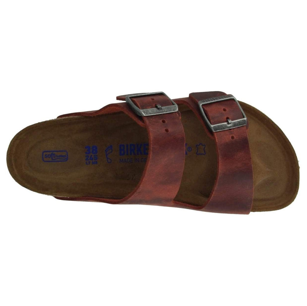 Birkenstock Arizona BS Waxy Leather Unisex Sandals#color_earth red