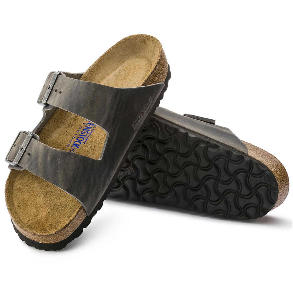 Birkenstock Arizona BS Waxy Leather Unisex Sandals#color_iron