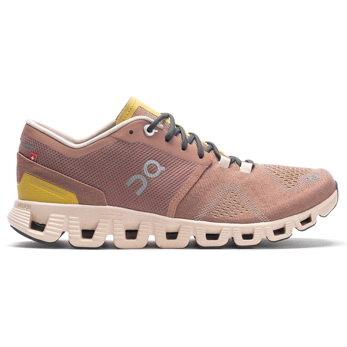 On Running Cloud X Synthetic Textile Womens Trainers#color_mocha sand