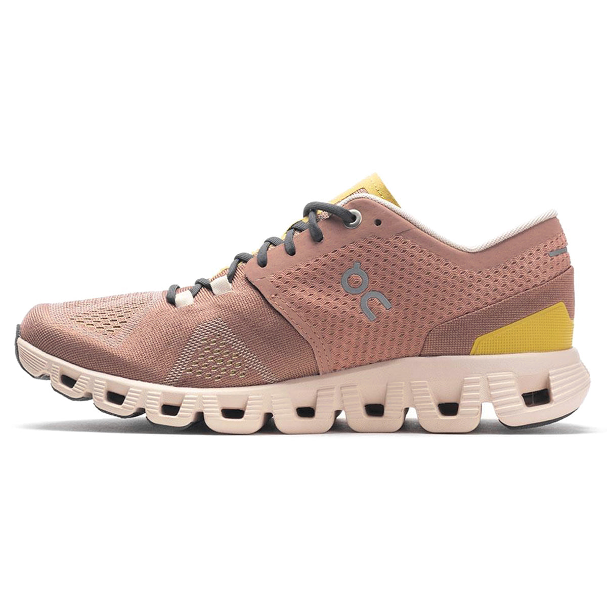 On Running Cloud X Synthetic Textile Womens Trainers#color_mocha sand
