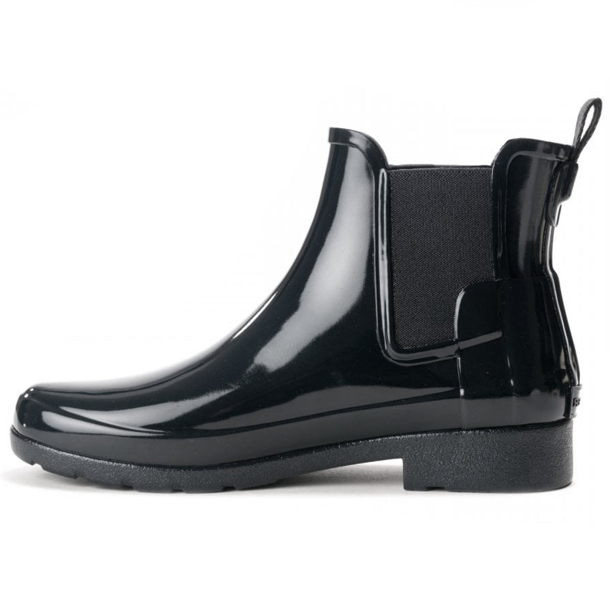 Hunter Original Refined Chelsea Gloss Rubber Womens Boots#color_black