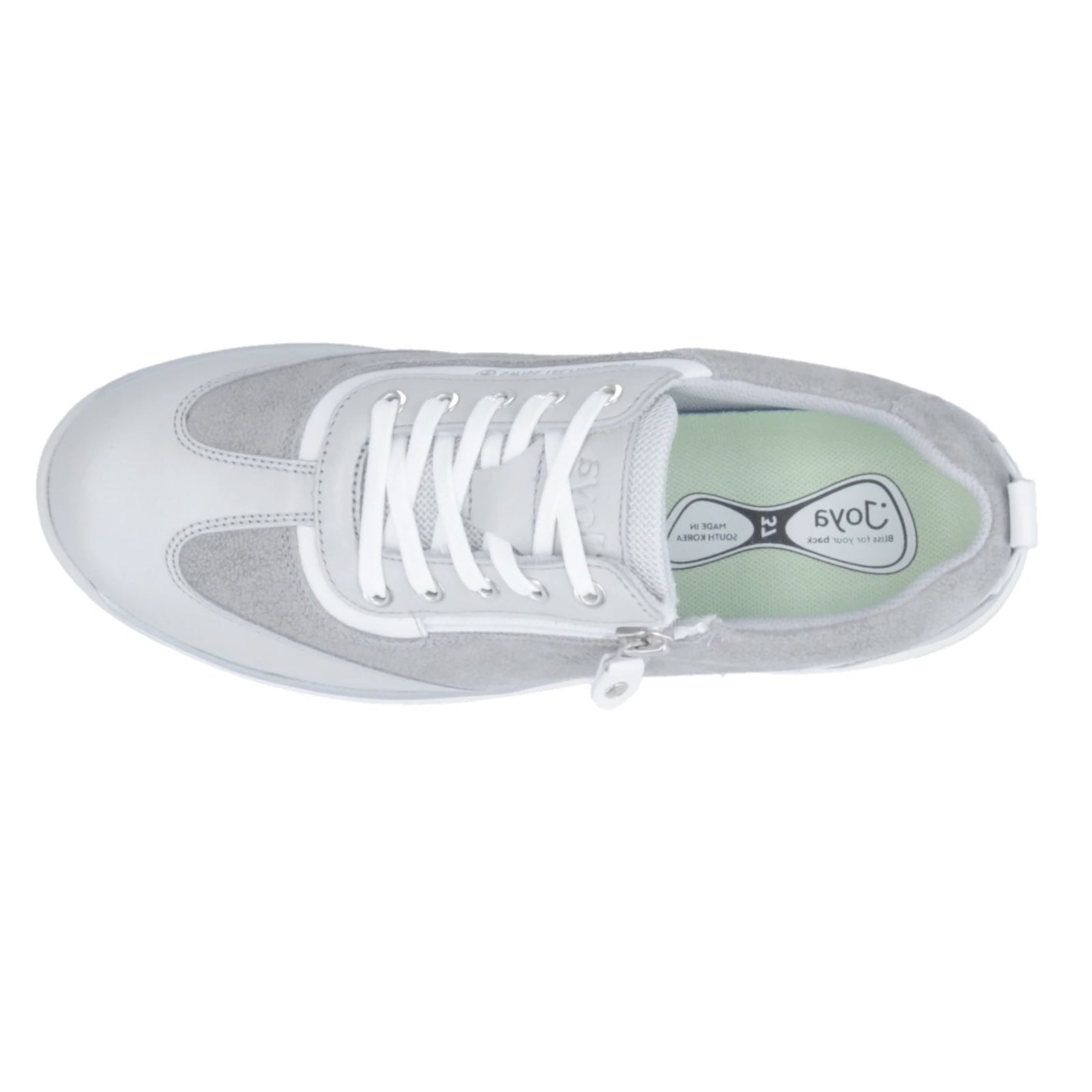 Joya Laura Leather Womens Shoes#color_light grey