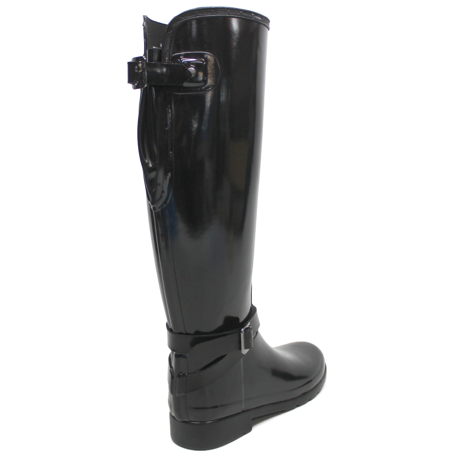 Hunter Ugg Shiny Rain Boots UGG Shiny Black Rainboots With Silver