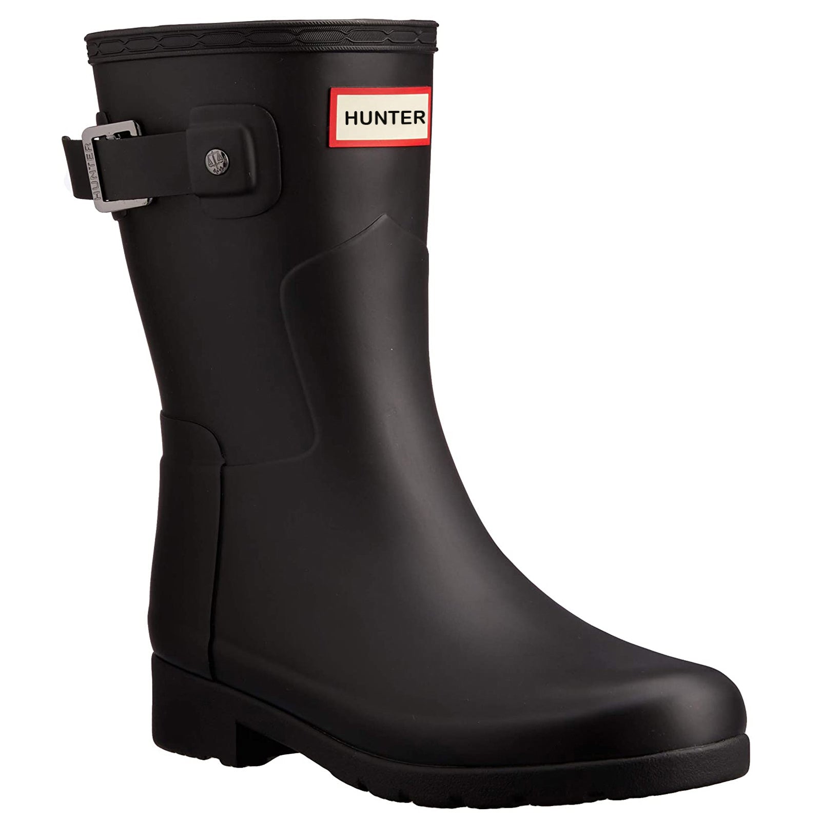 Hunter Original Refined Short Rubber Womens Boots#color_black