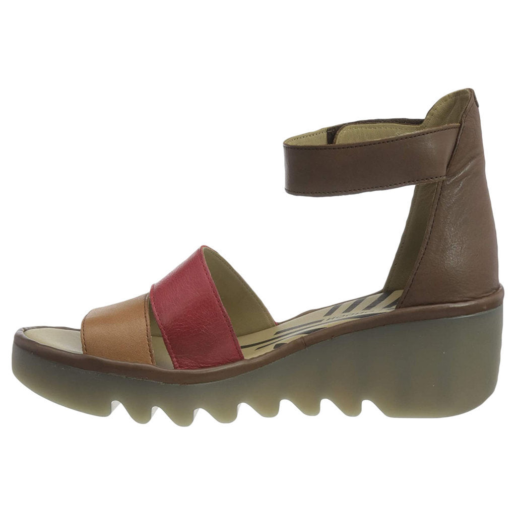 Fly London BONO290FLY Leather Womens Sandals#color_tan cherry red brown