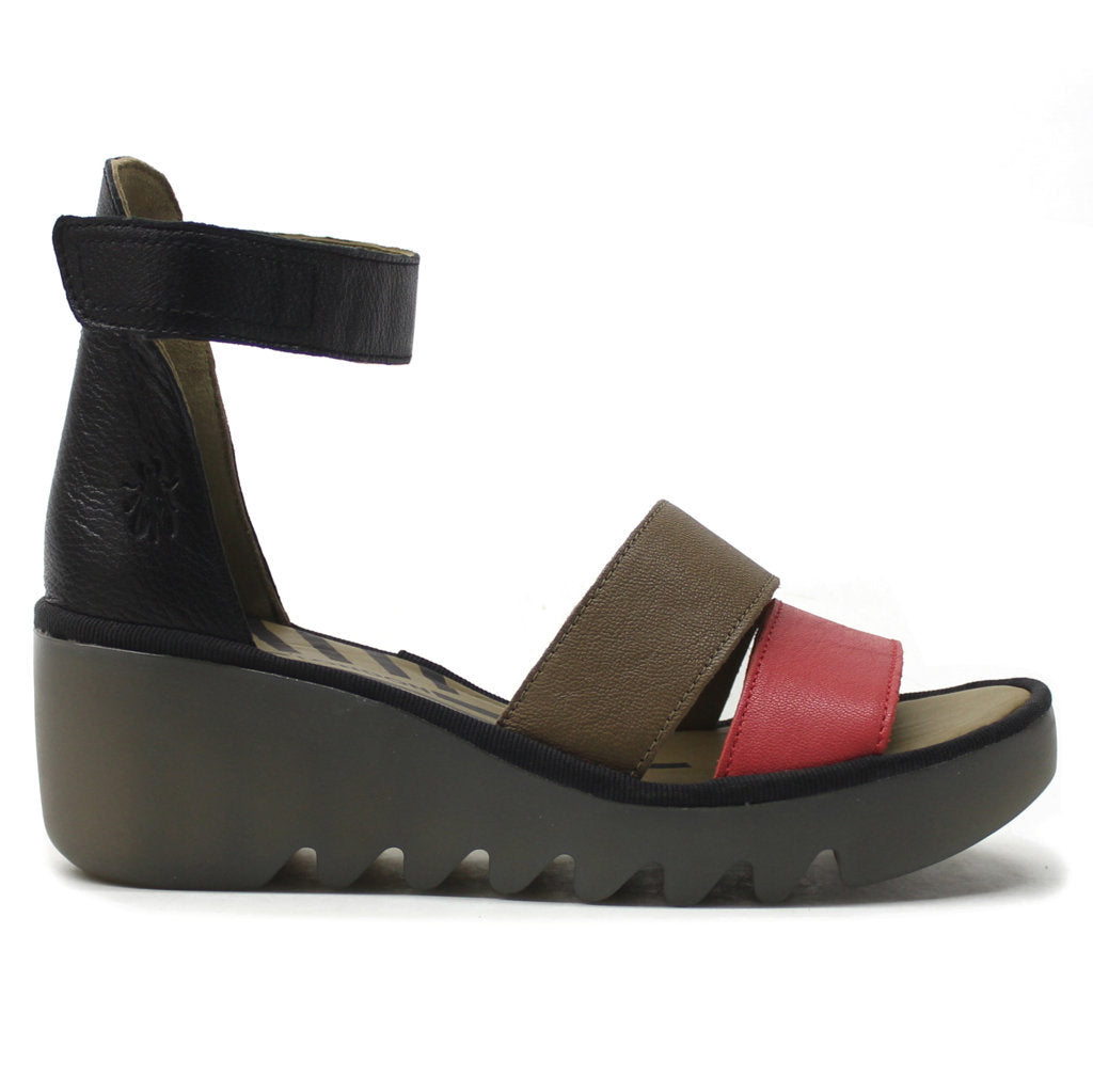 Fly London BONO290FLY Leather Womens Sandals#color_raspberry ground black