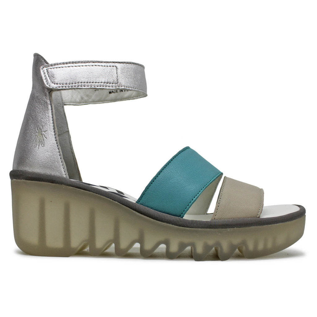 Fly London BONO290FLY Leather Womens Sandals#color_cloud turquoise silver