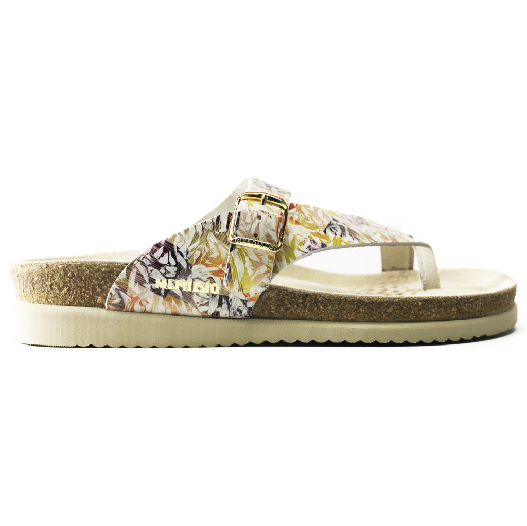 Mephisto Womens Sandals Helen Casual Toe-Post Open Back Printed Leather - UK 5.5