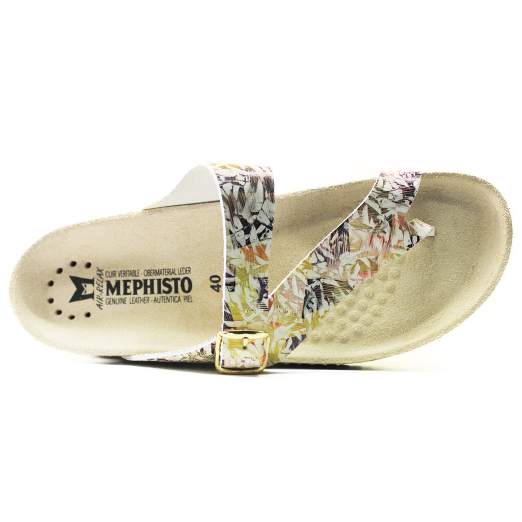 Mephisto Womens Sandals Helen Casual Toe-Post Open Back Printed Leather - UK 5.5
