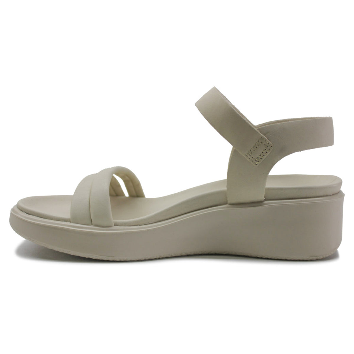 Ecco Flowt Wedge LX 273303-59113 Leather Womens Sandals - Limestone - 38#color_limestone