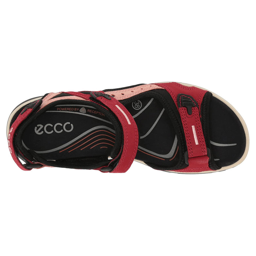 Ecco Offroad 069563 Leather Textile Womens Sandals#color_chili red damask rose