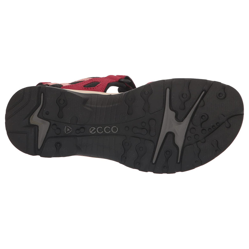 Ecco Offroad 069563 Leather Textile Womens Sandals#color_chili red damask rose