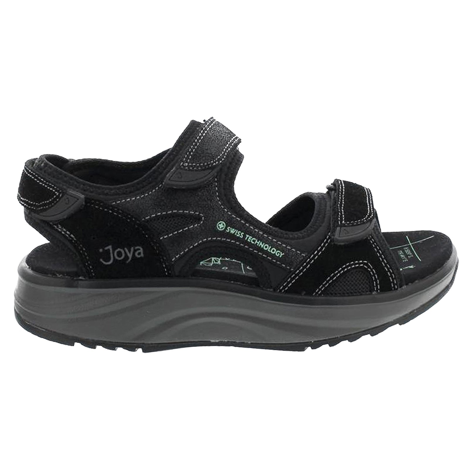 Joya Komodo Leather Womens Sandals#color_black