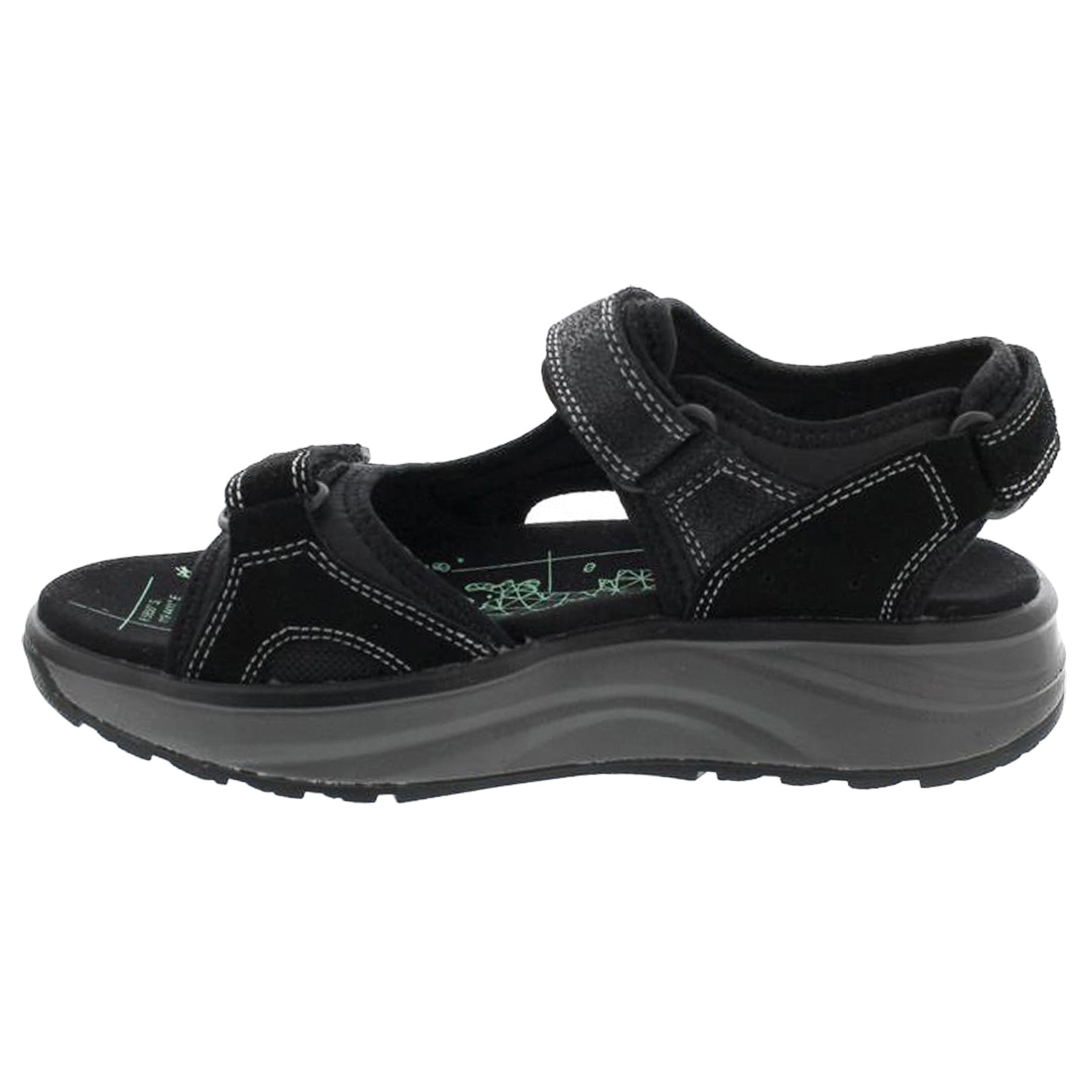 Joya Komodo Leather Womens Sandals#color_black