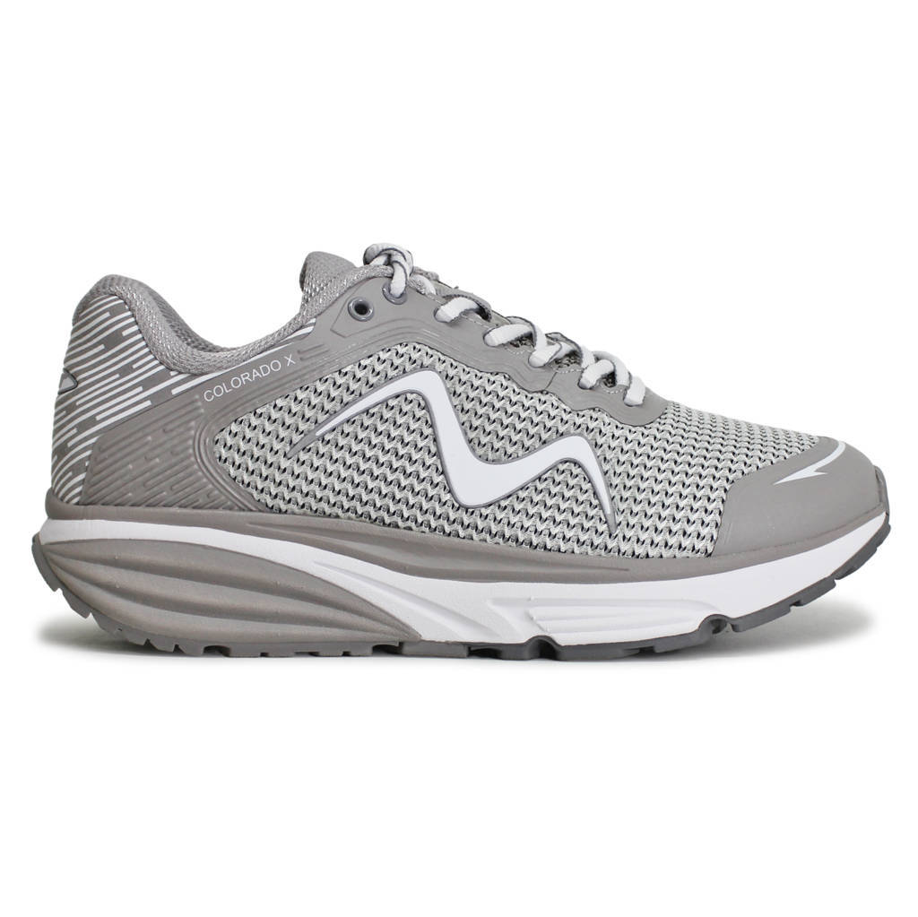 MBT Colorado X Synthetic Leather Womens Trainers#color_white grey