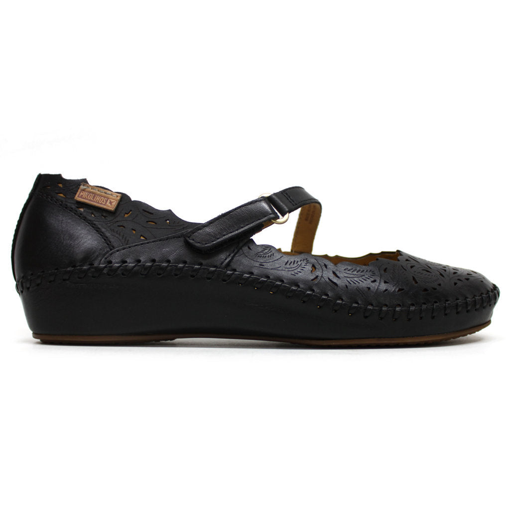 Pikolinos Puerto Vallarta Leather Womens Sandals#color_black