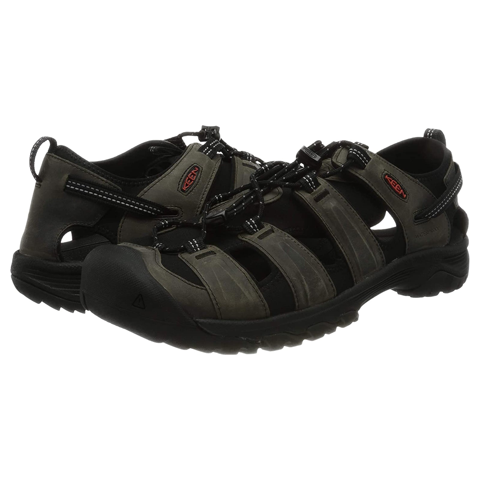 Keen Targhee III Leather Textile Mens Sandals#color_grey black