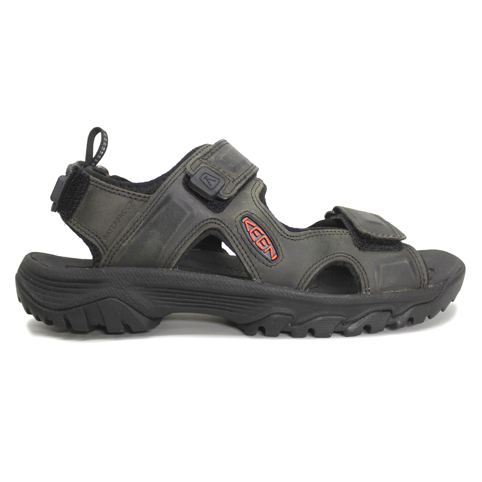 Keen Targhee III Open Toe Leather Mens Sandals#color_grey black