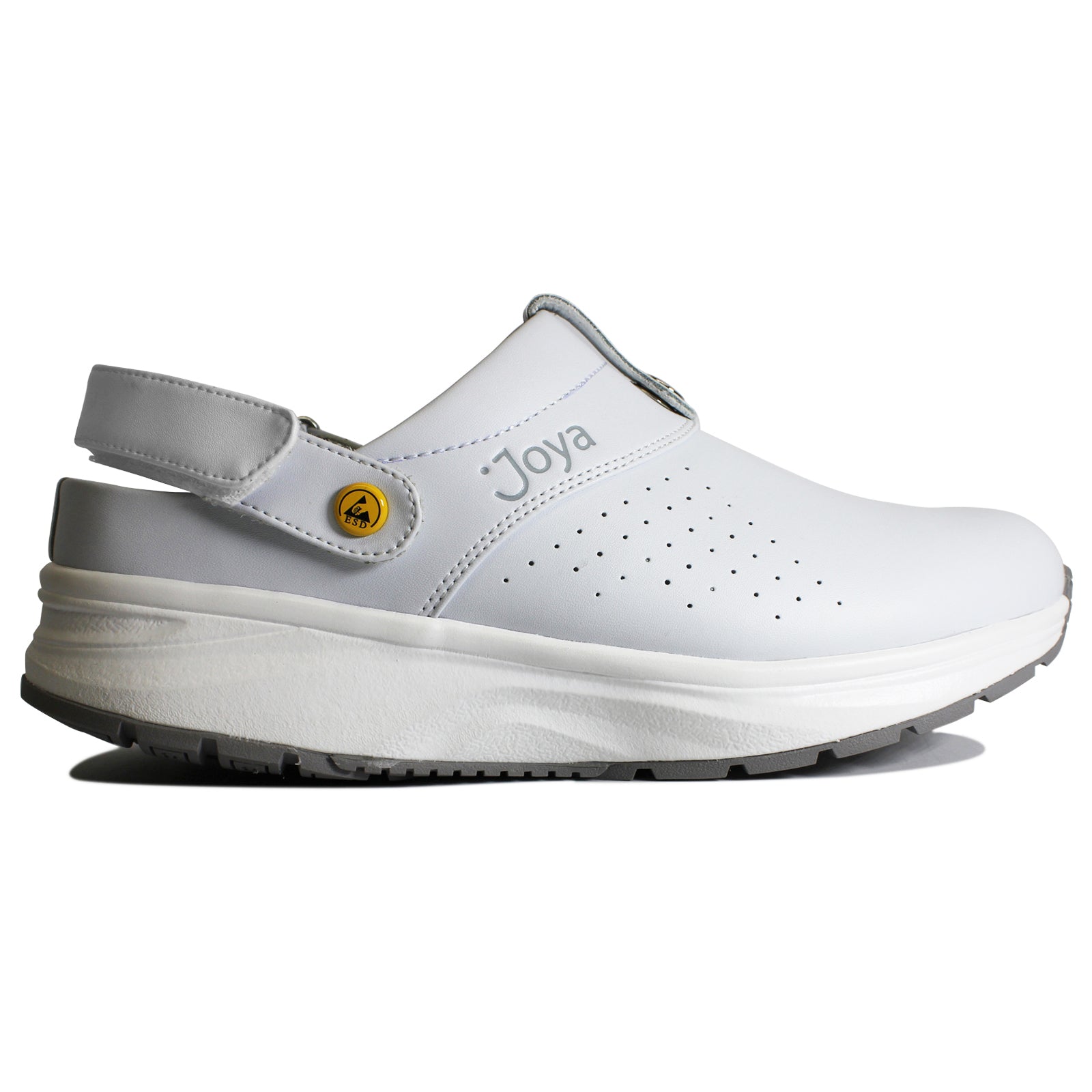 Joya IQ ESD Leather Womens Sandals#color_white