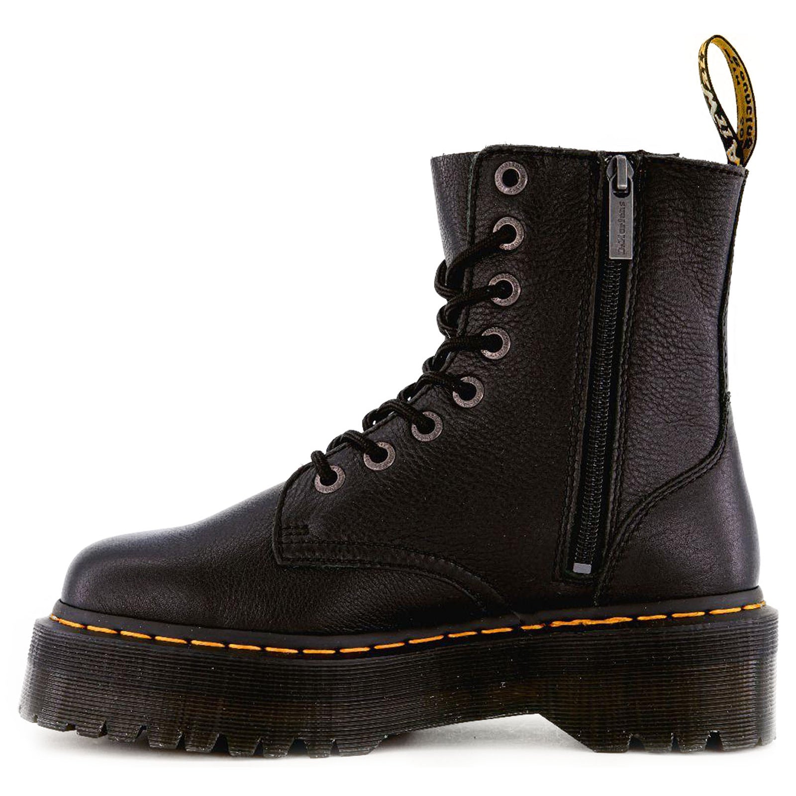 Dr. Martens Jadon III 26378001 Pisa Leather Unisex Boots - Black - 5#color_black