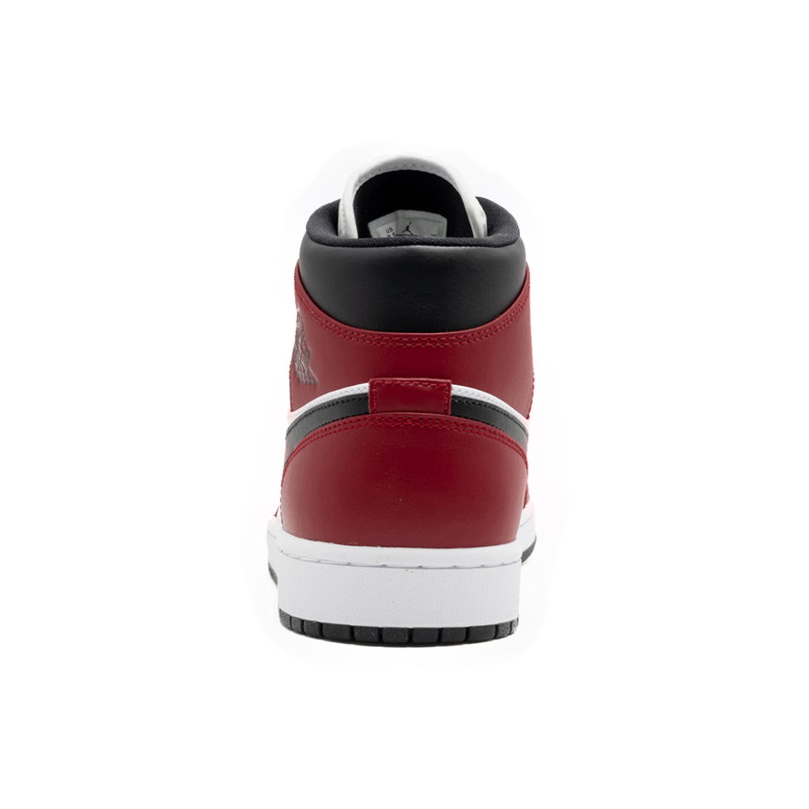 Jordan Air Jordan 1 Mid GS Leather Synthetic Youth Trainers#color_black black gym red