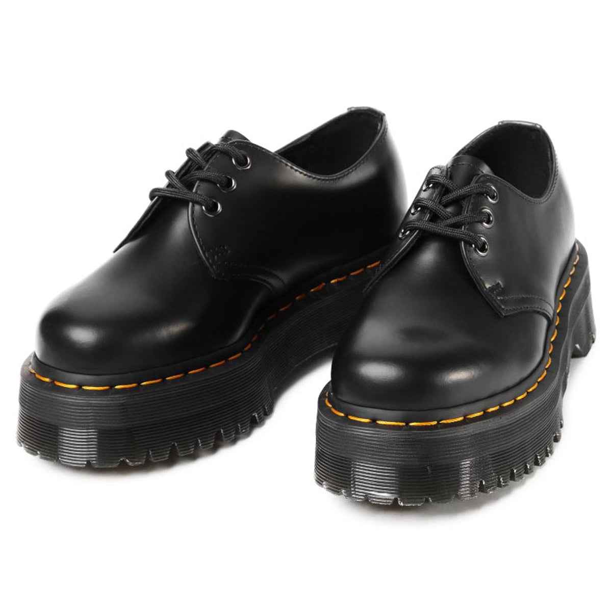 Dr. Martens 1461 Quad Polished Smooth leather Unisex Lace Up Black