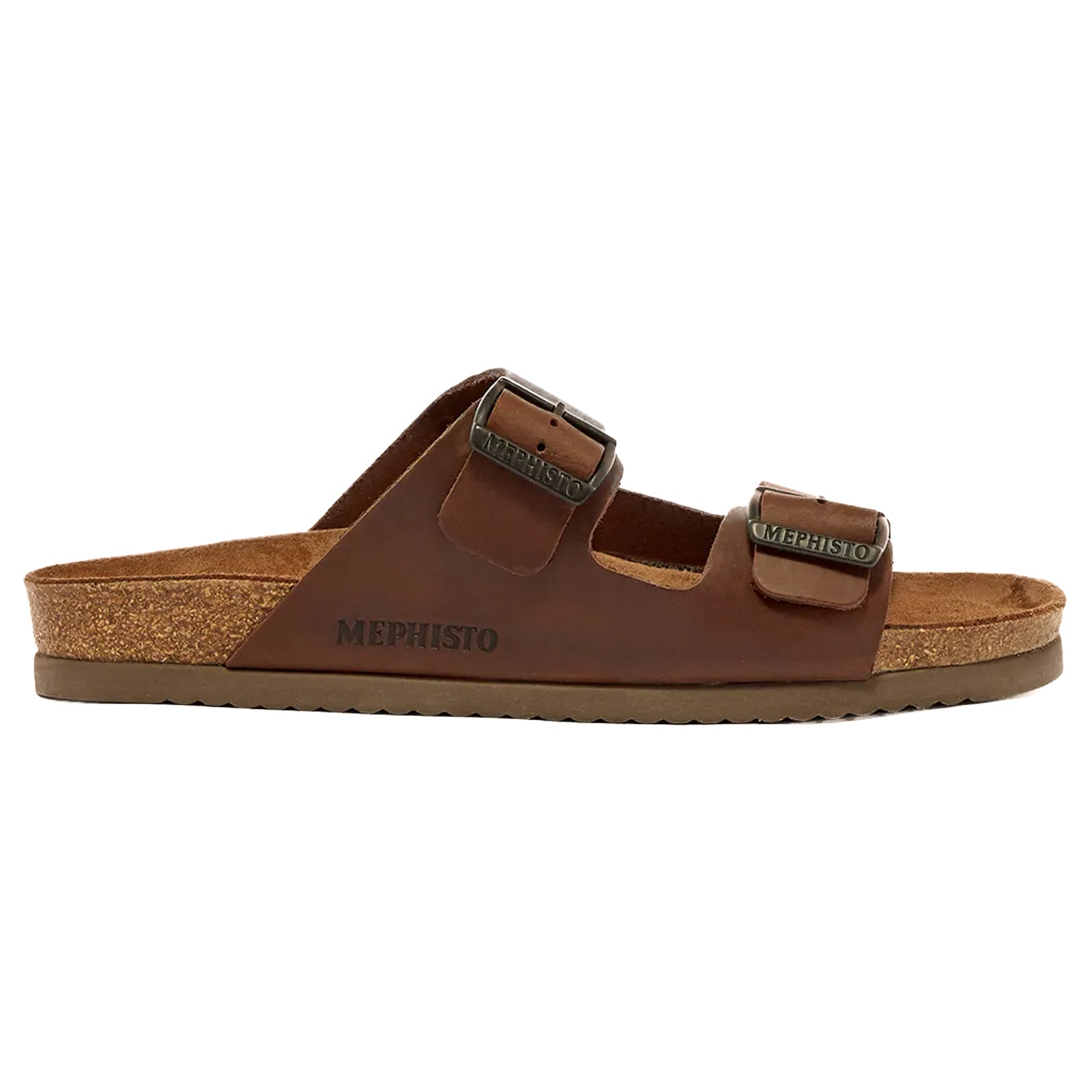 Mephisto Nerio Nubuck Mens Sandals#color_dark brown