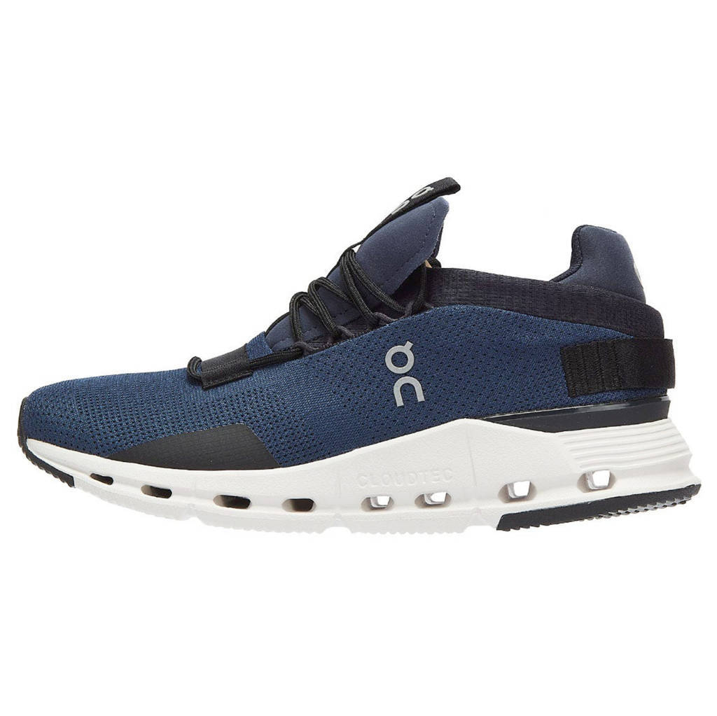 On Running Cloudnova Textile Synthetic Womens Trainers#color_navy white