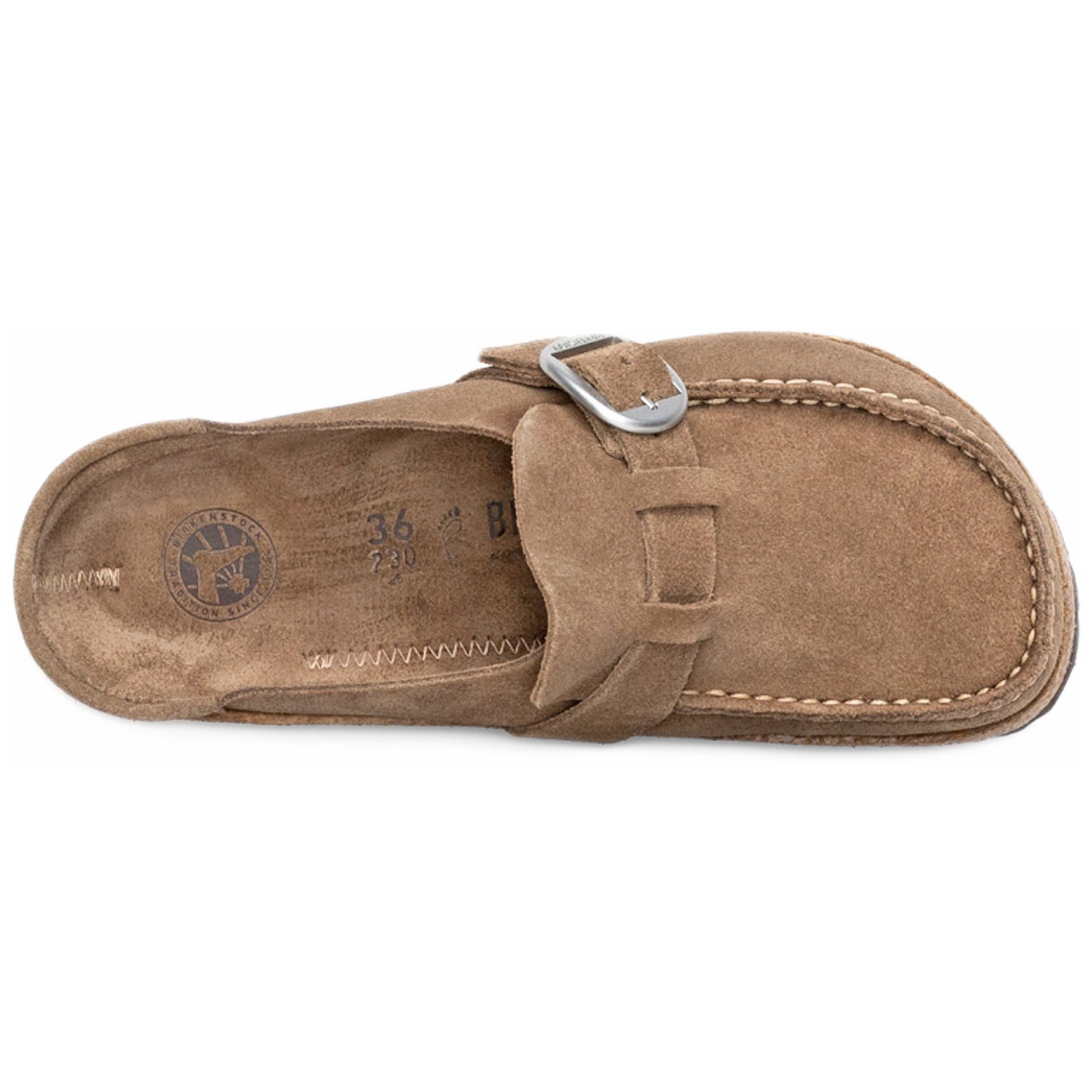 Birkenstock Buckley Suede Leather Unisex Sandals#color_gray taupe