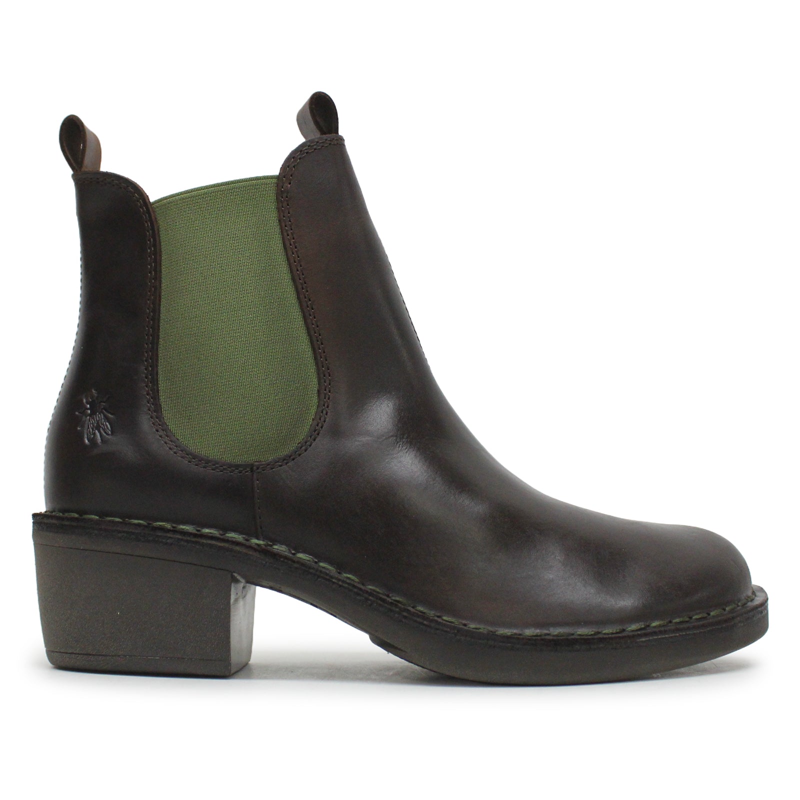 Fly London MEME030FLY Rug Leather Womens Boots#color_dark brown green