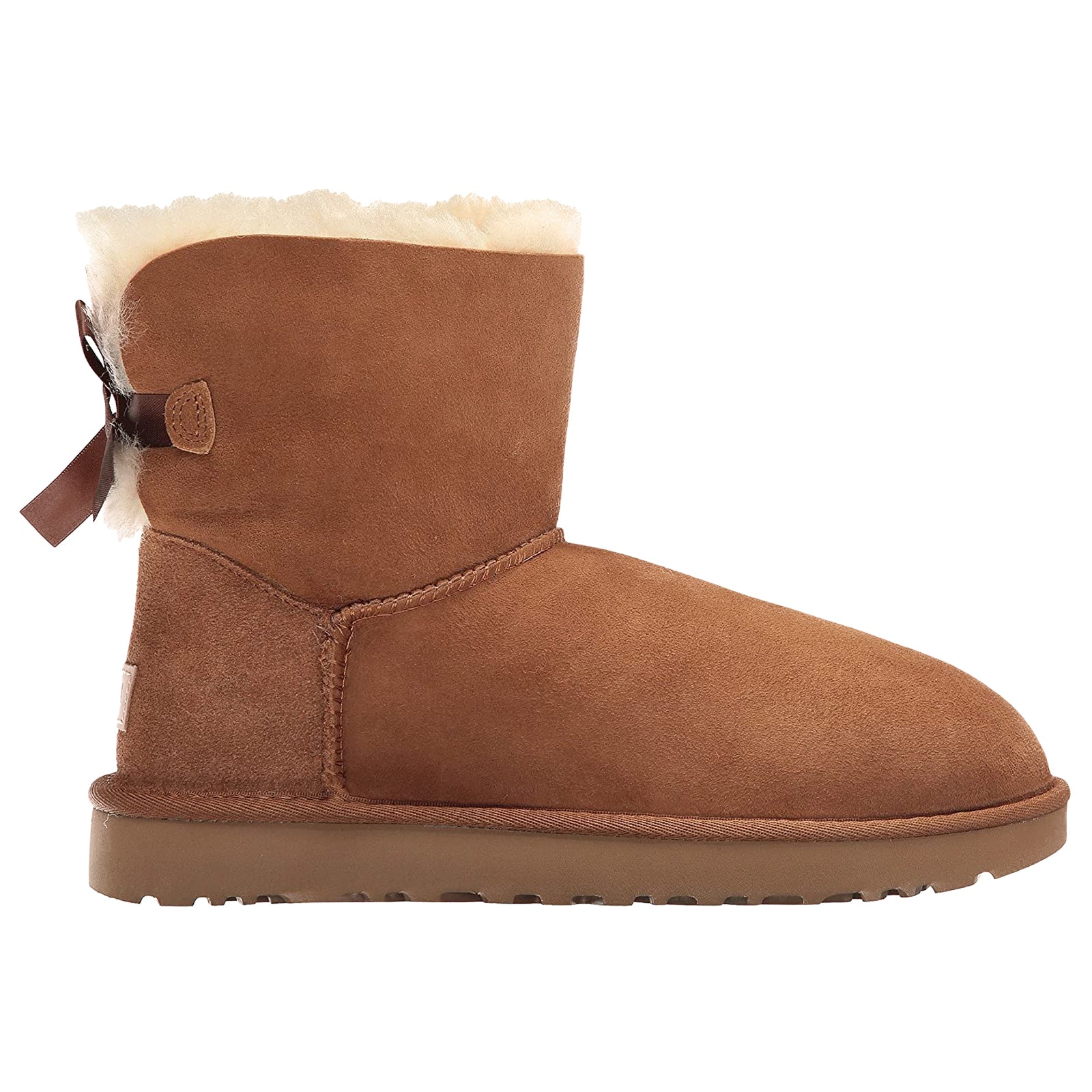Ugg Mini Bailey Bow II Suede Womens Boots#color_chestnut