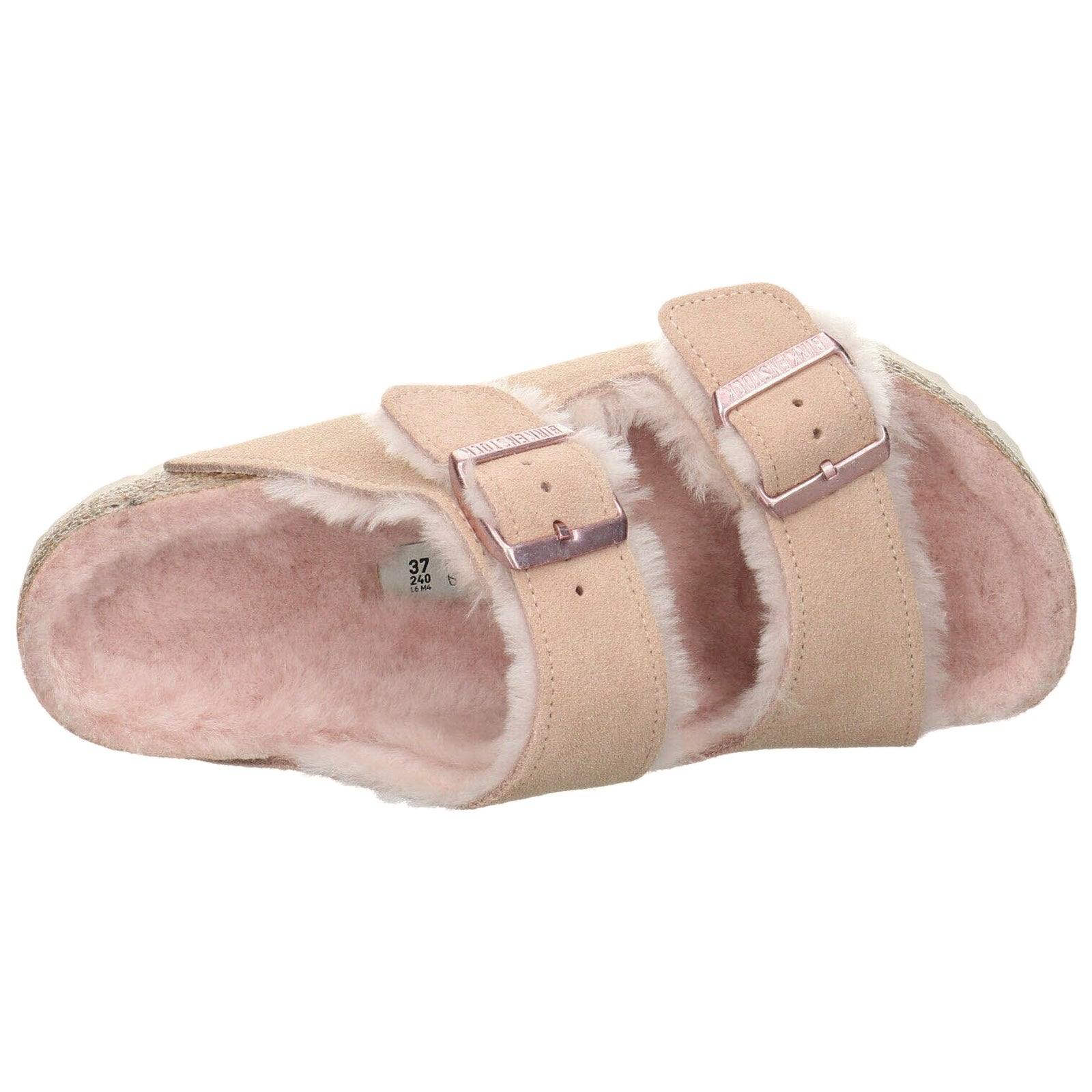 Birkenstock Arizona Shearling Suede Unisex Sandals#color_light rose