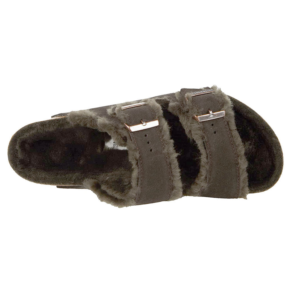Birkenstock Arizona Shearling Suede Unisex Sandals#color_mocca