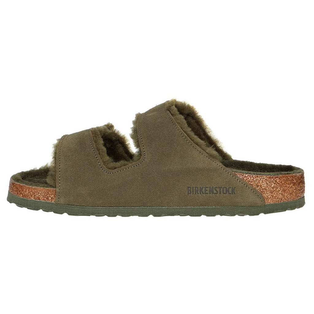 Birkenstock Arizona Shearling Suede Unisex Sandals#color_thyme